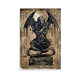 Cthulhu Mythos Necronomicon Großer alter Cthulhu-Statue, Leinwand-Kunstposter und Wandkunst, Bild, Druck, modernes Familienschlafzimmerdekor-Poster, 20 x 30