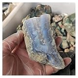 RXZUIWEI Steine und Kristalle Natürliche Blau aragonit Achat Stein Türkei Blau Chalcedon Raue Stein Blau Mineral Stein Schmuck Verarbeitung Rohstoffe (Größe : 300-400g)
