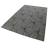 Esprit home I Moderner Kurzflor Teppich - Läufer aus Wolle für Wohnzimmer, Flur, Schlafzimmer I Oria I ESP-4184-02 I Grau Anthrazit I (170 x 240 cm)