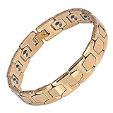 HXML Magnetarmband, SGS Authentifizierung 99.9999% Germanium Armband Aus Wolfram Nie Verblassen Goldene Schmerzlinderung Für Arthritis Und Karpaltunnel-FREI Werkzeug Um Links Zu E