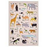 artboxONE Poster 30x20 cm Typografie ABC Tiere Lernposter Alphabet - Bild Tiere Alphabet Einschulung