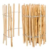 BOGATECO Staketenzaun Haselnuss Kastanie | Holz-Zaun 50 cm Hoch & 500 cm Lang | Lattennabstand 7-8 cm | Perfekt als G