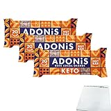 Adonis Dark Cocoa Orange Nut Bar Keto 3er Pack (3x35g Riegel) + usy Block