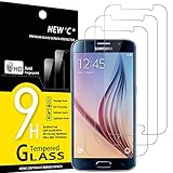 NEW'C 3 Stück, Schutzfolie Panzerglas für Samsung Galaxy S6, Frei von Kratzern, 9H Härte, HD Displayschutzfolie, 0.33mm Ultra-klar, Ultrabeständig