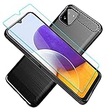 Cuoqing Samsung Galaxy A22 5G Hülle, Samsung Galaxy A22 5G Hull mit HD Schutzfolie Stoßfeste Ultradünne Leichte Handyhülle Einfache Kratzfeste Schutzhülle kompatibel für Samsung Galaxy A22 5G