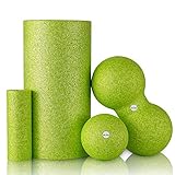 HBselect Faszienrolle Faszienball Duoball Faszien Set Wirbelsäule Rücken Beine Nacken Brust Massagerolle Roll Ball für Yoga Training Selbstmassage von Muskeln Bindegewebe Stoffw