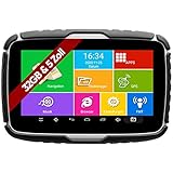 Elebest Navigationsgerät Rider A6+ Navigation für Motorrad und PKW, 5 Zoll Bildschirm Android 6.0 - Bluetooth W-LAN Wasserfest 32 GB Speicher Freisprecheinrichtung Fahrspurassistent Radarw