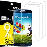 NEW'C 3 Stück, Schutzfolie Panzerglas für Samsung Galaxy S4, Frei von Kratzern, 9H Härte, HD Displayschutzfolie, 0.33mm Ultra-klar, Ultrabeständig