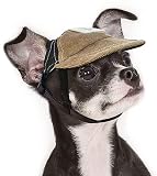 PETLESO Hund Hut Hund Baseballmütze, Verstellbarer Sonnenschutz Hundemütze mit Ohrlöchern Geeignet für Hunde Welpen Katzen Kaninchen -S