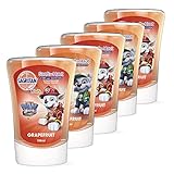 Sagrotan No-Touch Kids Nachfüller Grapefruit – Paw Patrol Edition – Für den automatischen Seifenspender – 5 x 250 ml Handseife im praktischen Vorteilspack
