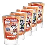 Sagrotan No-Touch Kids Nachfüller Grapefruit – Paw Patrol Edition – Für den automatischen Seifenspender – 5 x 250 ml Handseife im praktischen Vorteilspack