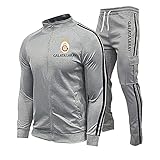 JesUsAvila Herren Trainingsanzug Einstellen Fitnessstudio Gǎlǎtǎsǎrǎy Joggen Böden Beiläufig Voll Postleitzahl Jogger Sport Trainingsanzug Mit Taschen Postleitzahl/Grau/L