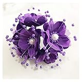 JSJJARD Künstliche Blumen 6/8/10/12/50/70 / 90 stücke mischen lila Blume Kirsche staubereien beeren bündel DIY Weihnachten hochzeitstorte Geschenk Kasten kränzen dekor (Color : Army Green)