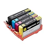 Amazon Basics wiederaufbereitete, hochergiebige Druckerpatrone, Ersatz für HP 364XL, Schwarz, Cyan, Magenta, Gelb, Packung mit 4 Stück