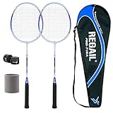 ALAKAYA Badminton Set - 2 Badmintonschläger + Schlägertasche, Leichtgewicht Badminton Schläger, Federballspiel Set, 2 Spieler Federball Setfür Training, Sport und Unterhaltung mit Schläg