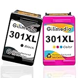 Gilimedia Kompatibel 301XL Farbpatrone für Druckerpatronen HP 301 XL 301 Multipack für HP Envy 4500 5530 Deskjet 1010 1050a 1510 2050 2540 2544 2620 3050 OfficeJet 2620 4630 (1x Schwarz,1x Farbe)