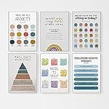 Self Care Poster Mental Health Therapy Leinwanddruck Psychotherapie Vertrag Wandbild Kunst Moderne Schule Büro Wanddekoration-30x42cmx6-Kein R