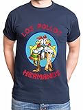 Los Pollos Herren T-Shirt Hermanos Bad Heisenberg Breaking, Farbe:Dunkelblau;Größe:S