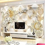 LEGVSHSR Benutzerdefinierte 3D Schmuck Blume Europäischen Stil Innen Schlafzimmer Wohnzimmer Restaurant TV Hintergrund Wand Fototapete Tapete -140x100