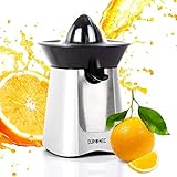 Duronic JE6 /SR Kompakter elektrischer Edelstahl-Entsafter/Zitruspresse/Orangenpresse/Saftpresse 100W - 2 Presskegel - Ideal für Zitrussäfte wie Orangen und Z