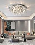 Deckenleuchte Kristall Deckenlampe Wohnzimmer Leuchte Modern Schlafzimmer Lampe 6 flammig E14 Deckenlicht Wohnzimmerleuchte Schlafzimmerlampe Elegante Esszimmer Büro Wohnung Beleuchtung Dek