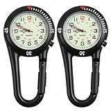 BESPORTBLE 2-Teilige Clip-On-Uhr Quarzuhr Karabineruhr Gürtel Fob Uhr Glow-In-The-Dark-Taschenuhr mit Fluoreszierendem Zifferblatt für Outdoor-Sportk