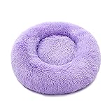 luciphia Hundebett Katzebett Rund Plüsch Weich Bett für Haustier Donut Hundekissen Hundesofa Durchmesser 60cm V