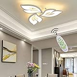 Modern LED Wohnzimmerlampe LED Deckenleuchte Deko Wohnzimmer Lampe Schlafzimmerlampe Blumen Designe Dimmbar Weiß Deckenlampe mit Fernbedienung Acryl Lampenschirm Esszimmer Esstisch Kronleuchter Lamp