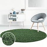 ayshaggy Shaggy Teppich Hochflor Langflor Einfarbig Uni Grün Weich Flauschig Wohnzimmer, Größe: 120 x 120 cm R