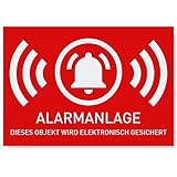 6 x Aufkleber Alarmgesichert (Klein - 5 x 3,5cm) - Schutz vor Einbruch in Auto und Wohnmobil - Aussenklebend - Alarm Sticker für mehr Sicherheit - Alarmanlage Aufkleber für außen - G