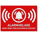 6 x Aufkleber Alarmgesichert (Klein - 5 x 3,5cm) - Schutz vor Einbruch in Auto und Wohnmobil - Aussenklebend - Alarm Sticker für mehr Sicherheit - Alarmanlage Aufkleber für außen - G