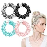 Haargummis ,haargummi perlen,Scrunchies mit Perlen , Haargummi mit Perlen,Elastische Haargummi, Haargummi Damen chrome,Stoff Scrunchie satin gold/schw