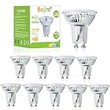 Bojim GU10 Led Kaltweiss 4.5W, 10x Glase LED Birne GU10 4000K 400 Lumen Ersetzt 50W Halogenlampen, LED Glühbirne GU10 CRI80 , 36° Abstrahlwinkel Leuchtmittel GU10, Geeignet für Verschiedene Lamp