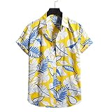 Men BlouseBasicTop Blouse Men Shirts Fashion (Yellow, M)