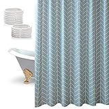 Gwotfy Duschvorhänge 120x180cm Duschvorhang Verdickt Anti-schimmel Wasserdicht Badvorhang mit Duschvorhangringen Badewannevorhang für Badewanne Badezimmer Antischimmel Graues G