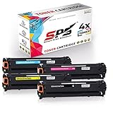 SPS 4er Set Kompatibel Tonerkartuschen Ersatz für HP 125A CB540A CB541A CB542A CB543A Toner Color Laser CM1300 CM1312CB CM1312CI CM1312 CM1312NFI Schwarz Cyan Magenta Gelb Toner Set (125A Toner Set)