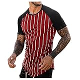 QWERT T-Shirt Herren Rundhals Ausschnitt Sommer Slim Fit Baumwolle-Anteil Schwarzes MäNner Shirt Basic Sommershirt Crew Neck Kurzarmshirt Kurzarm Sleeve Top Sweatshirt 3XL