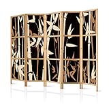 murando - Paravent XXL Bambus 225x171 cm 5-teilig einseitig eleganter Sichtschutz Raumteiler Trennwand Raumtrenner Holz Design Motiv Deko Home Office Japan p-B-0006