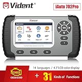 VIDENT iAuto 702 Pro Diagnosegerät Auto OBD2 Scanner, ABS & SRS System Diagnosewerkzeug, 10 OBDII Funktion Codeleser mit DPF/EPB/Öllicht Reset/TPS/BRT/Injektor Codierung usw