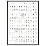 JUNOMI® Yoga Poster DIN A2 mit 168 Posen und Asanas, Yoga Zubehör für Studios und Übungen Zuhause, perfekte Yoga Geschenkidee, Yoga Übungen für Beginner und Profis | ohne R