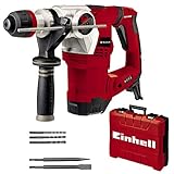 Einhell 4257944 Bohrhammer TE-RH 32 4F Kit (1250 W, 5 Joule, 32 mm Bohrleistung in Beton, SDS-Plus, Anti-Vibrationsgriff, inkl. E-Box, 3 Bohrer, Spitzz- und Flachmeißel)