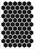 Biomar Labs® Reflektoren Reflektierende Hexagon Aufkleber Reflexfolie Schwarz Stickers Set (71 Stück) Selbstklebende Reflektierende Reflektor Sicherheitsaufkleber D 52