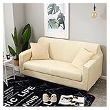 HUKSXZ Super Weiche Samt Sofabezug Stilvolle Luxus Plüsch Sofabezug Mit Schaumstoffstäben Spandex Verdickt Möbelschutz Couchbezug B (Color : Beige, Size : 3 Seater (190~230 cm))