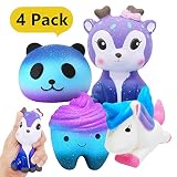 Yetech 4 Stück Squishy Spielzeug, Squisies Set Kawaii Party Geschenke langsame Rising Toys Kinderspielzeug für Kinder Erwachsene Mädchen Jung