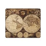 Vintage Weltkarte Gaming Mauspad Gummi Glatte alte Karte im 1720er Jahre Nostalgie Stil Kunst historische Atlas Mauspad für Computer Schreibtisch Laptop Bü