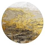 ADELALILI Teppich Rund 120cm Kurzflor Vintage Boho Waschbar Balkon Küchenteppich Wohnzimmer rutschfest Rugs Deko Runden Teppich - Anpassbar Größ