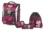 Schneiders Vienna 78326-051 - Schulranzen Set Plus mit Federmappe, Schlamper und Sportbeutel, Olivia The Owl, leicht, ergonomisch, 4 teilig