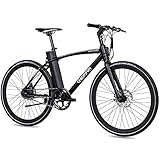 CHRISSON 28 Zoll E-Bike City Bike eOCTANT mit Vorbau-Display schwarz - Elektrofahrrad Urban Bike mit Aikema Hinterradmotor 250W, 36V, 40 Nm, Pedelec für Damen und H