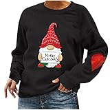 Blingko Damen Sweatshirt Ohne Kapuze Sexy Lustig Langarm Große Größen Winter Warm Kuschelig Sale Günstig Kurz Druck Modern Locker Weihnachtspullover Weihnachtsp