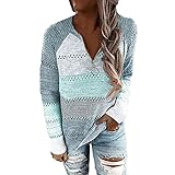 MEITING Damen Gestrickter Pullover Streifen Knit Hoodie Lockeres Sweatshirts Teenager Mädchen Langarm Reißverschluss Pulli Casual Patchwork Stricken Kapuzenpullover Strickpullover Strickjacke Top